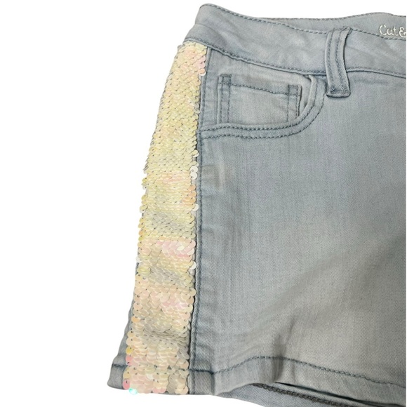 Cat & Jack Denim Shorts with Sequin Trim - Picture 2 of 9